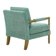 Pioneer Woman Harper Spindle Accent Chair, Jade Fabric Upholstery