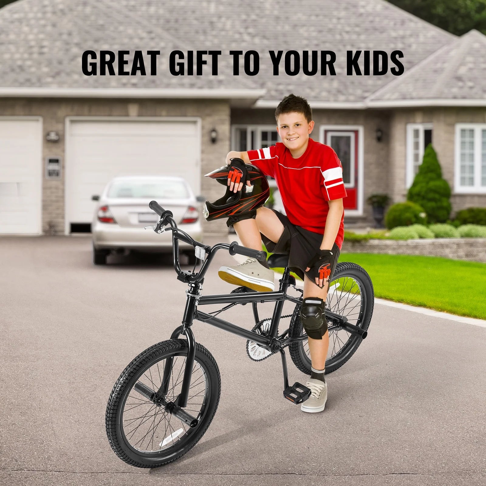 KFFKFF BMX Cycle, Freestyle Bike with 20 - Inch Wheels, BMX Racing Cycle with 360° Rotator and Four Pegs, Suitable for Novice to Skilled Riders, BMX Bikes for Teens and Adults