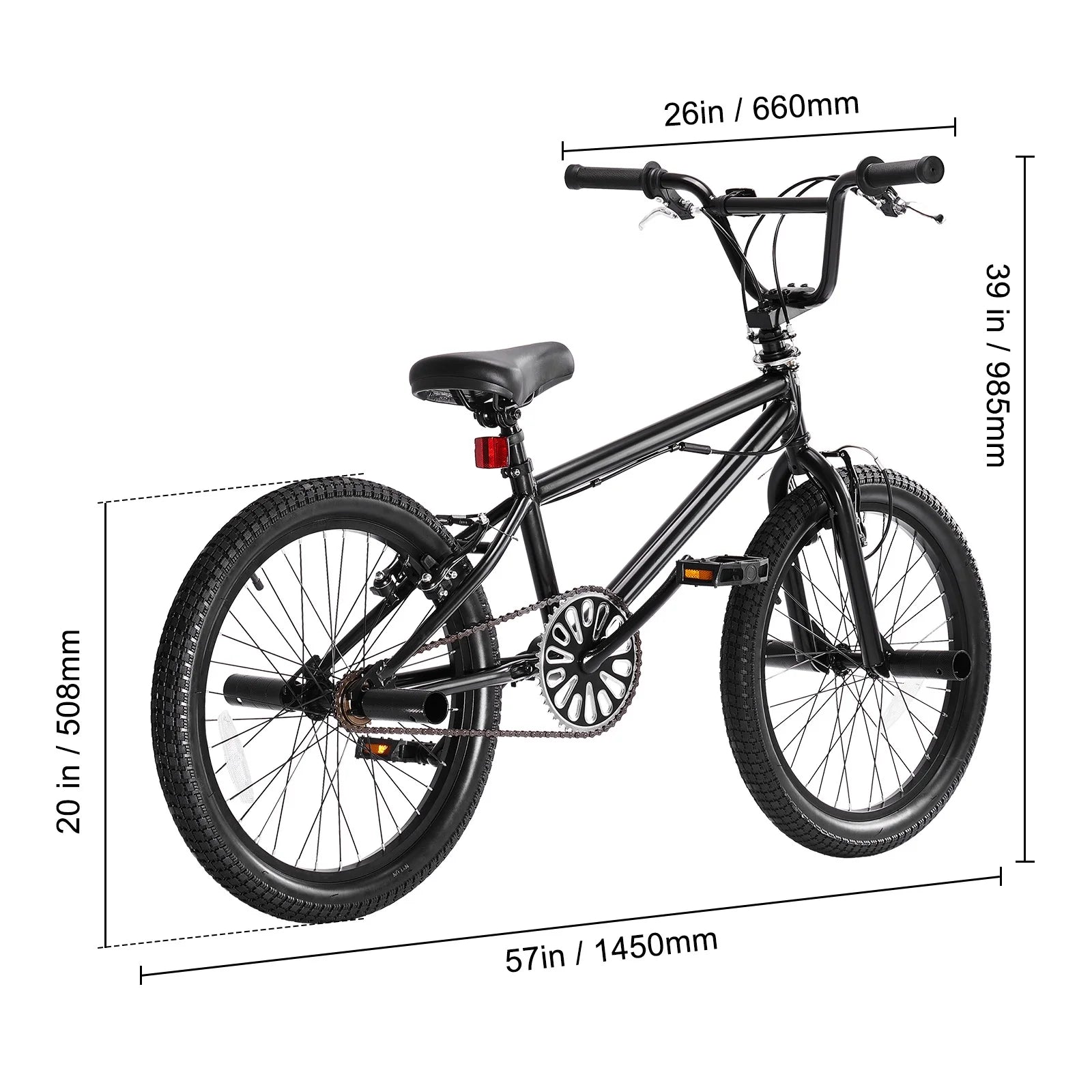 KFFKFF BMX Cycle, Freestyle Bike with 20 - Inch Wheels, BMX Racing Cycle with 360° Rotator and Four Pegs, Suitable for Novice to Skilled Riders, BMX Bikes for Teens and Adults
