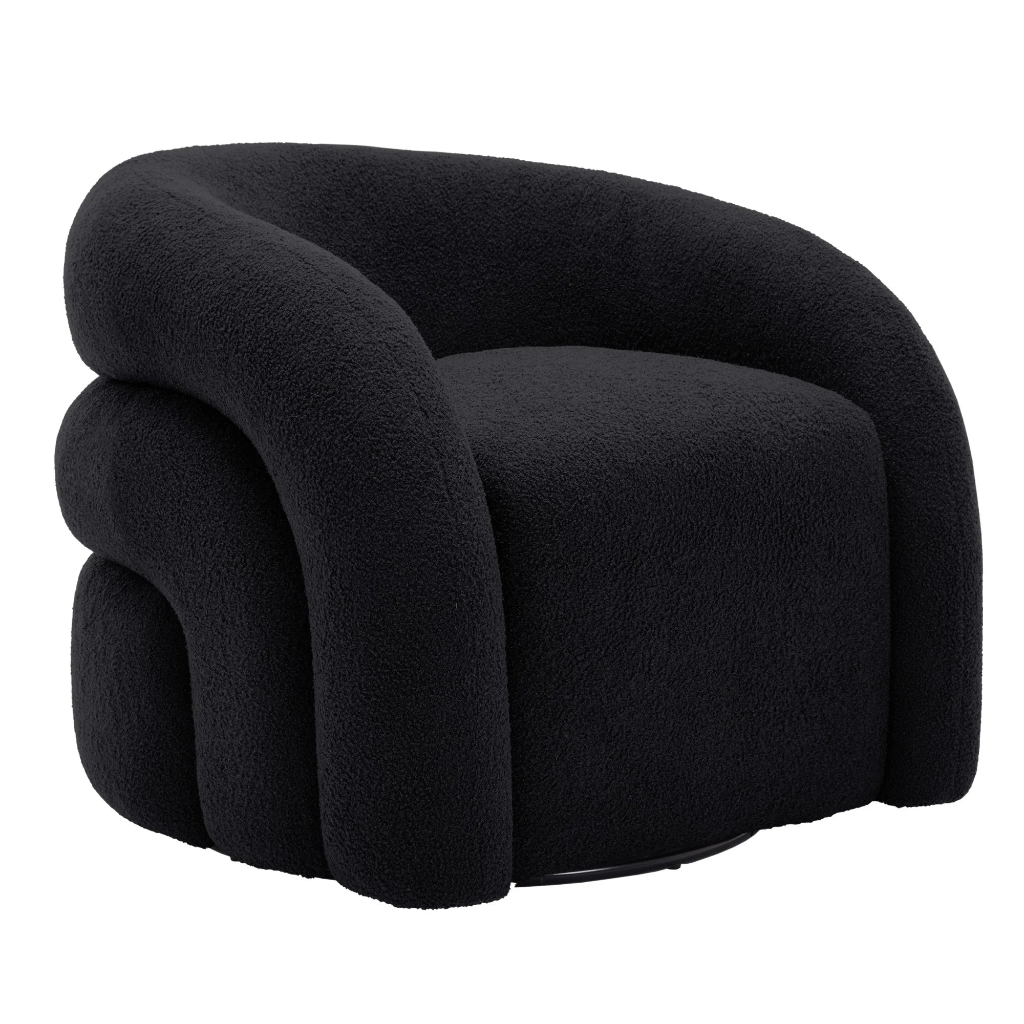 360 Swivel Accent Chair for Living Room, Boucle Barrel Armchair Single Sofa Chair Reading Chair, Sage Green