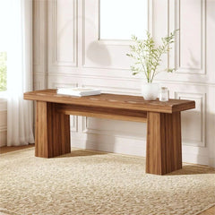 Fnova 48" Wooden Two - Person Backless Entryway Bench with Under - Bench Storage for Outdoor Garden, Living Room, Bedroom, Dining Room, Hallway