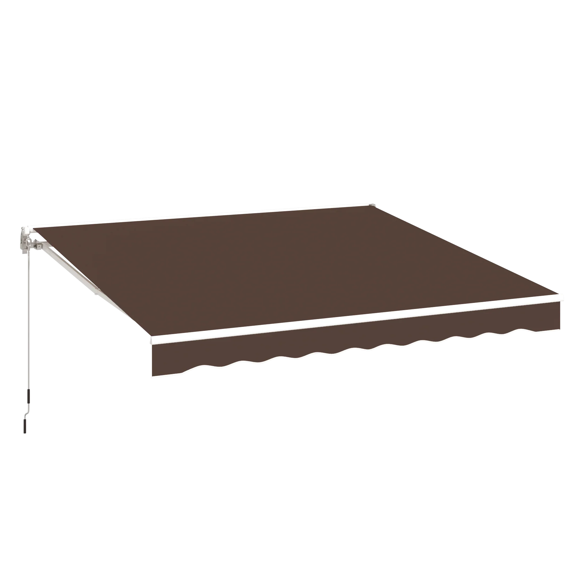 AECOJOY 10'×8' Manual Retractable Awning Sun Shade, Patio Awning Canopy