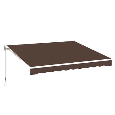 AECOJOY 10'×8' Manual Retractable Awning Sun Shade, Patio Awning Canopy