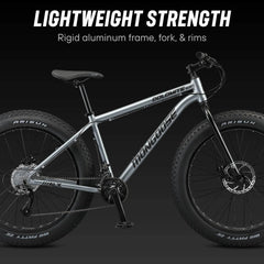 26" Mongoose Dolomite ALX Unisex Fat Tire Mountain Bike, Gray, Ages 12+
