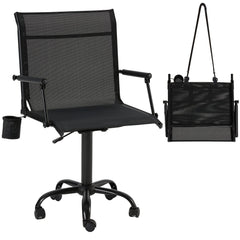 AECOJOY Hunting Swivel Chair, Adjustable Height, Foldable Backrest, Sturdy Frame for Long Hunts