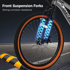 SPATIAL 24/26/27.5/29 in Mountain Bike, 8/21 Speed Lightweight Aluminum Magensium Frame Mountain Bicycle, Fits Men Women Teenagers Adult Disc Brake MTB Bicycle