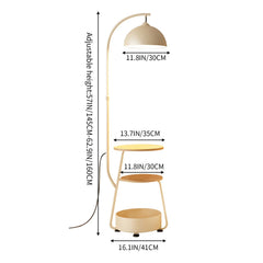 FQNRM Upgraded Cream Style Living Room Sofa Corner Floor Lamp Bedroom Bedside Table Integrated Table Lamp Wireless Charging Storage Vertical Lamp U