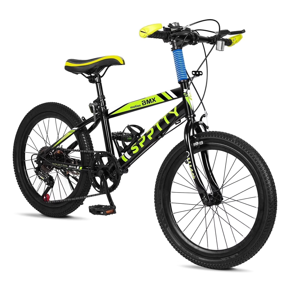 SPPTTY 20 - 24 in Bike, 6 - Speed Mountain Bike for Men Women Boys Girls, Comfort Saddle, Blue