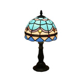 Retro Mediterranean Mosaic Table Lamp – Glass Shade Decorative Desk Light