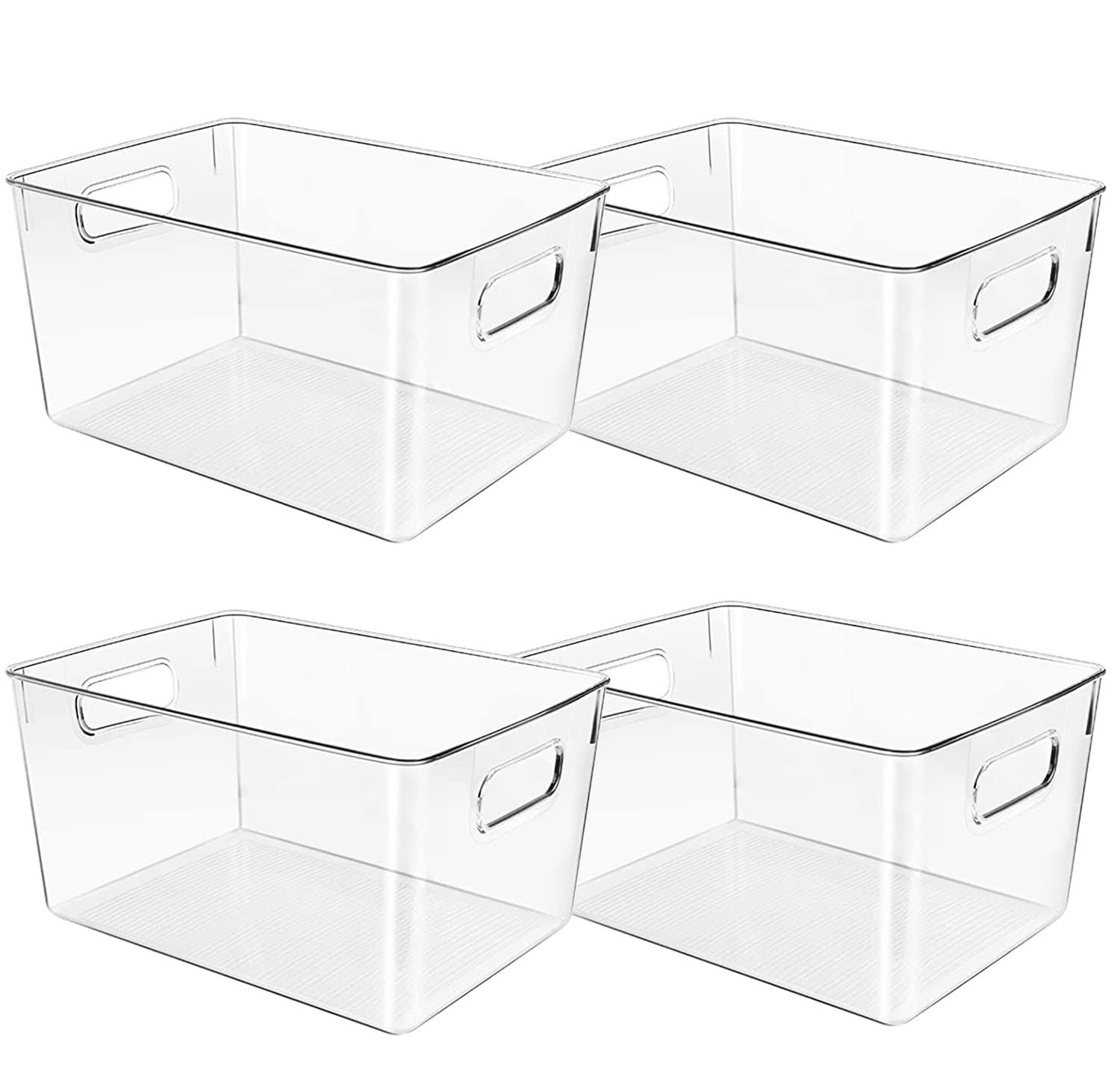 Control Kitchen Clear Plastic Storage Bins, Perfect for Kitchen Organization or Pantry Organization and Storage, Fridge Organizer Plastic Bins, Pantry Organization