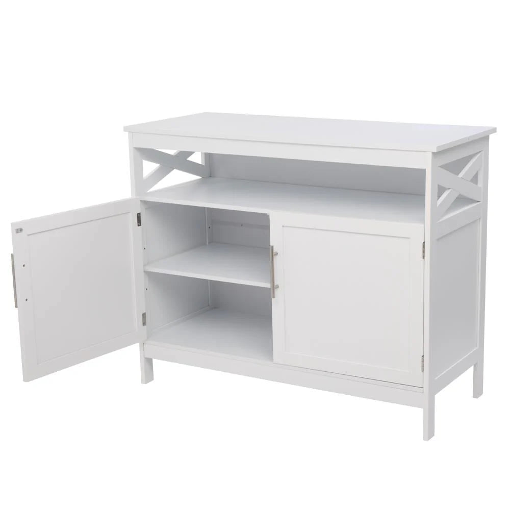 Ktaxon Kitchen Storage Sideboard Dining Buffet Server Cabinet Cupboard, Free Standing Storage Chest Cabinets and Shelf, White