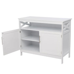 Ktaxon Kitchen Storage Sideboard Dining Buffet Server Cabinet Cupboard, Free Standing Storage Chest Cabinets and Shelf, White