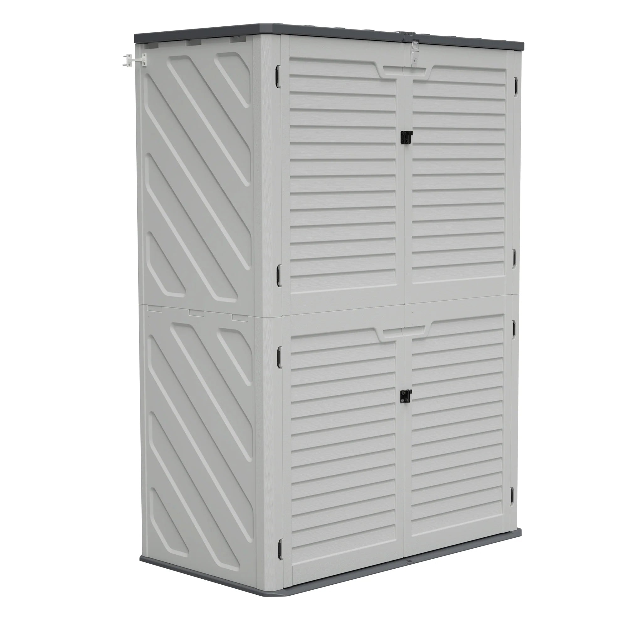 AECOJOY 61.6 Cu.ft Outdoor Resin Storage Shed with Easy Lift Hinges & Adjustable Divider