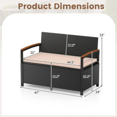 Tangkula 46 Gallon Outdoor Bench with Storage