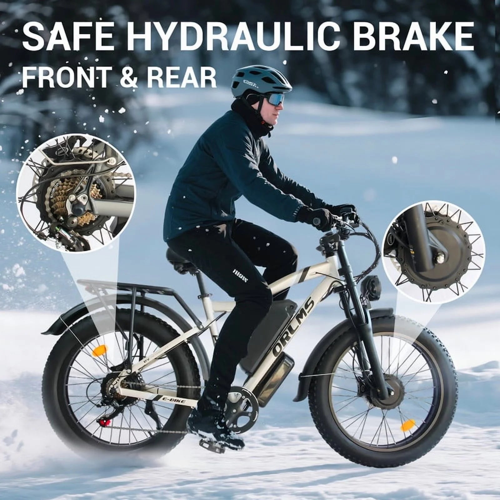 3000w（peak)Motor 190NM Electric Bike SMLRO MX500 for Adults, with 52v25ah Battery E Bicycles, 24" Fat Tire All - Terrain Electric Bicycle for Adult, Max 37MPH Ebike, 7 - Speed UL2849