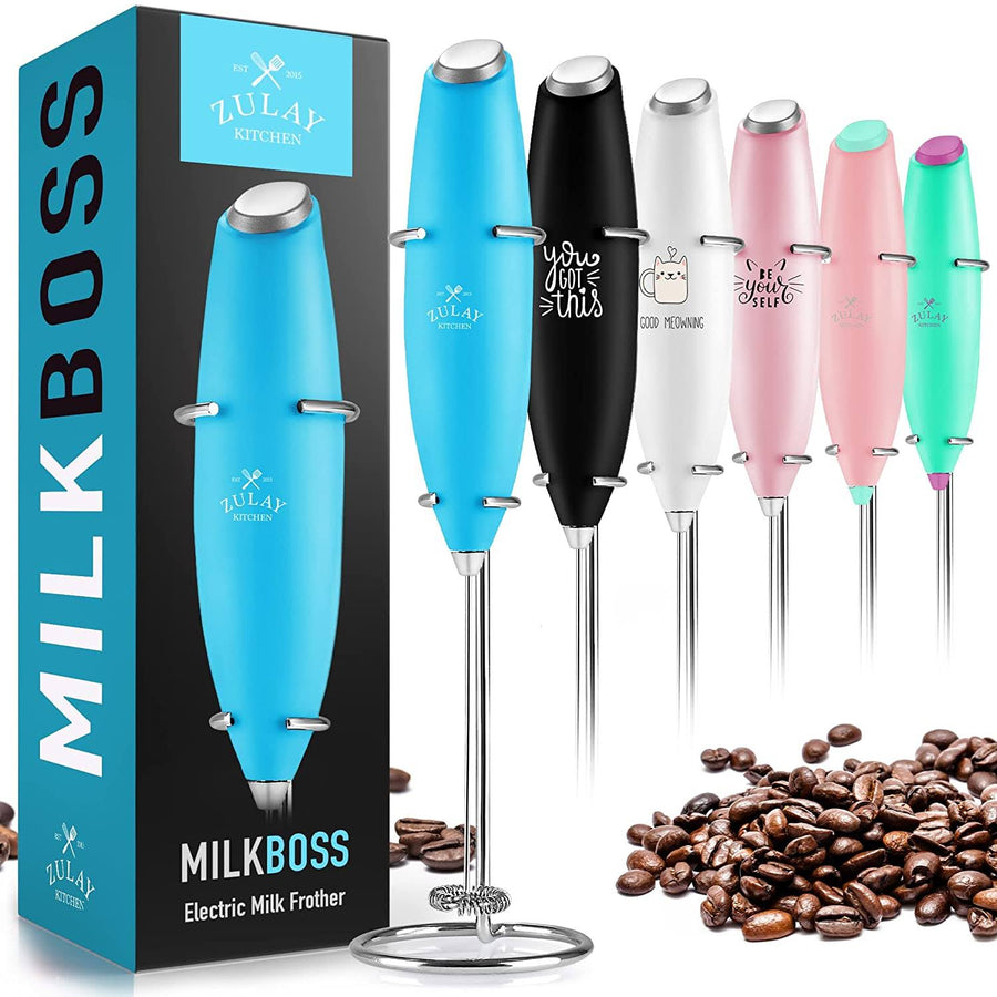 Zulay Kitchen High Powered Milk Frother Handheld Foam Maker for Lattes, Cappuccinos, Matcha, Frappe & More