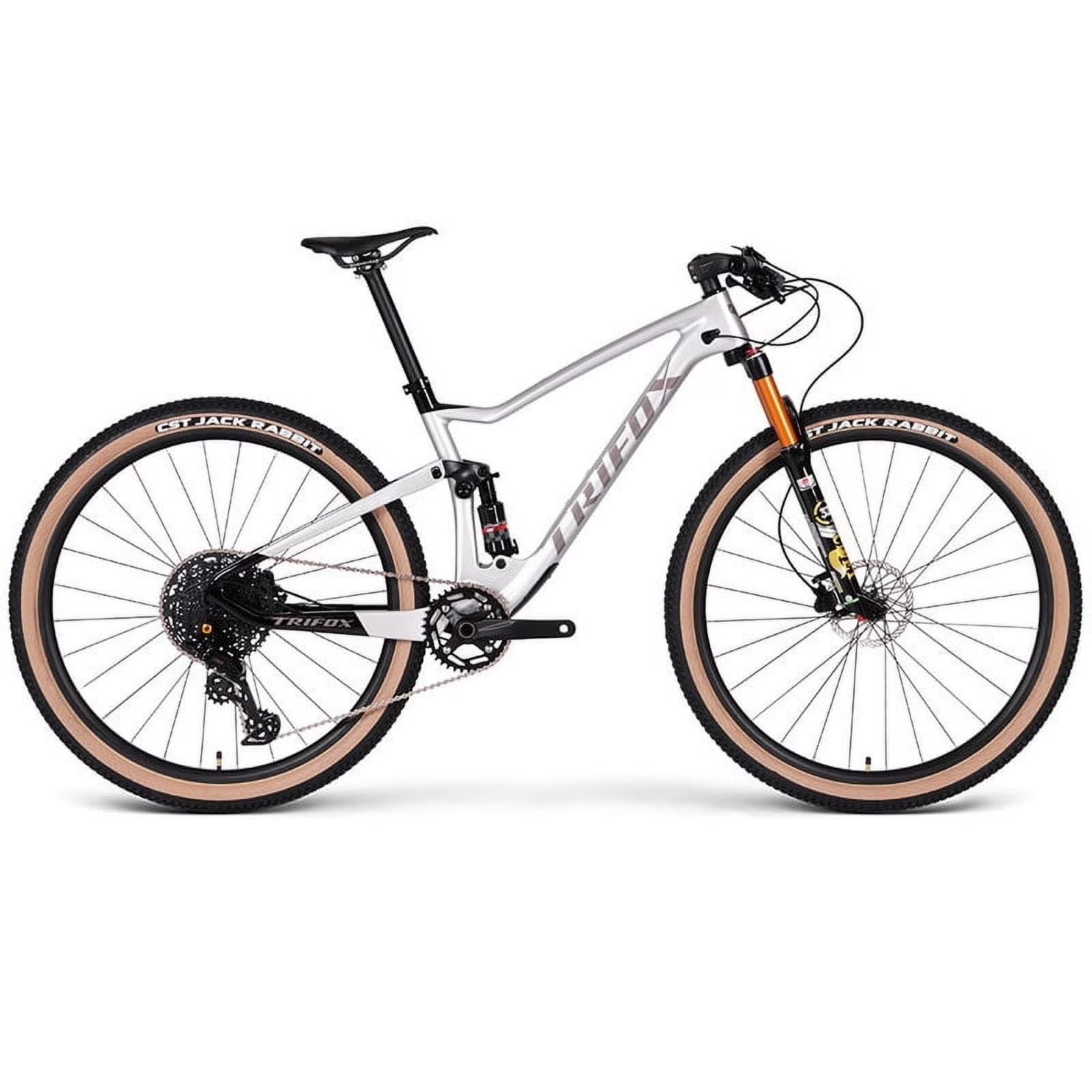 PIONEER Outroad Mountain Bike Double Full Suspension MTB for Adult, M6100 12 - Speeds Carbon Fiber Full Suspension MTB MFM100, Dual Disc Brake Bikes for Men Women