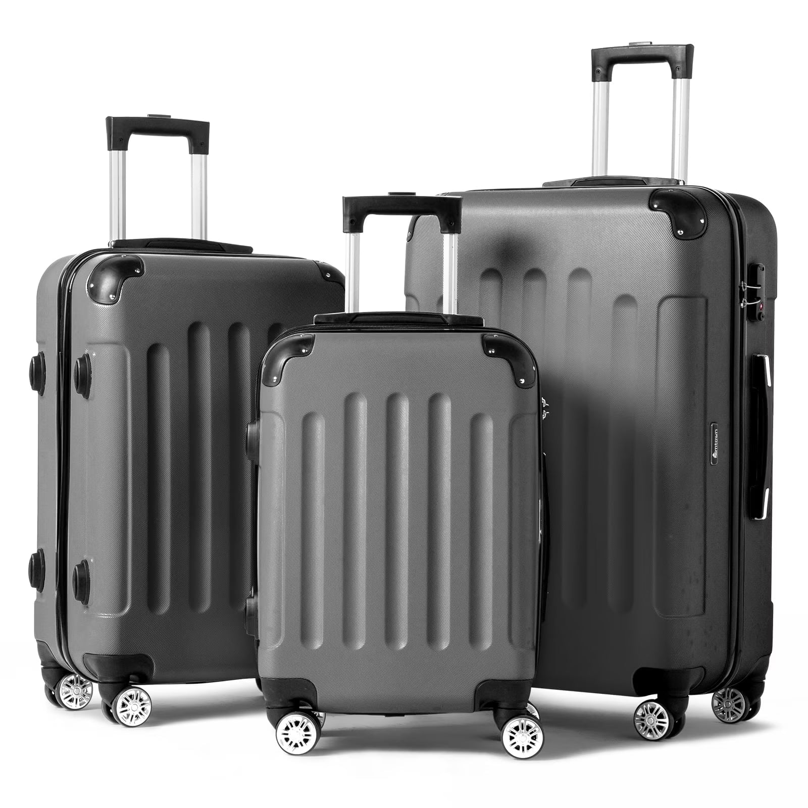 Zimtown Luggage 3 Piece Set Suitcase ABS Hardside Lightweight with TSA Lock Spinner Wheels, Beige