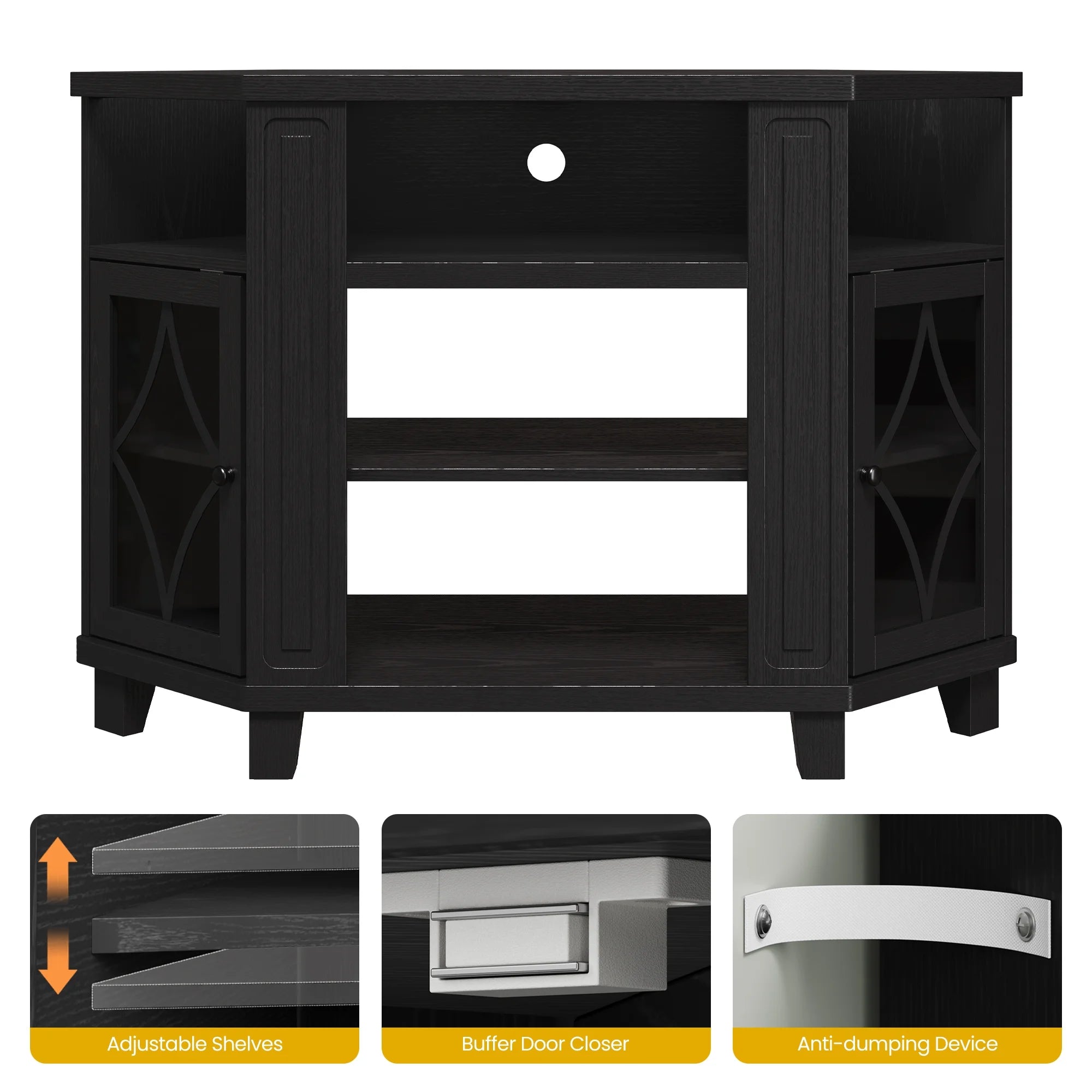 Mayincolor Farmhouse TV Stand for 65+ Inch TV, 34'' Tall Entertainment Center with Sliding Barn Doors, Rustic Wood Media Console Storage Cabinet Television Stand for Living Room, Light Grey