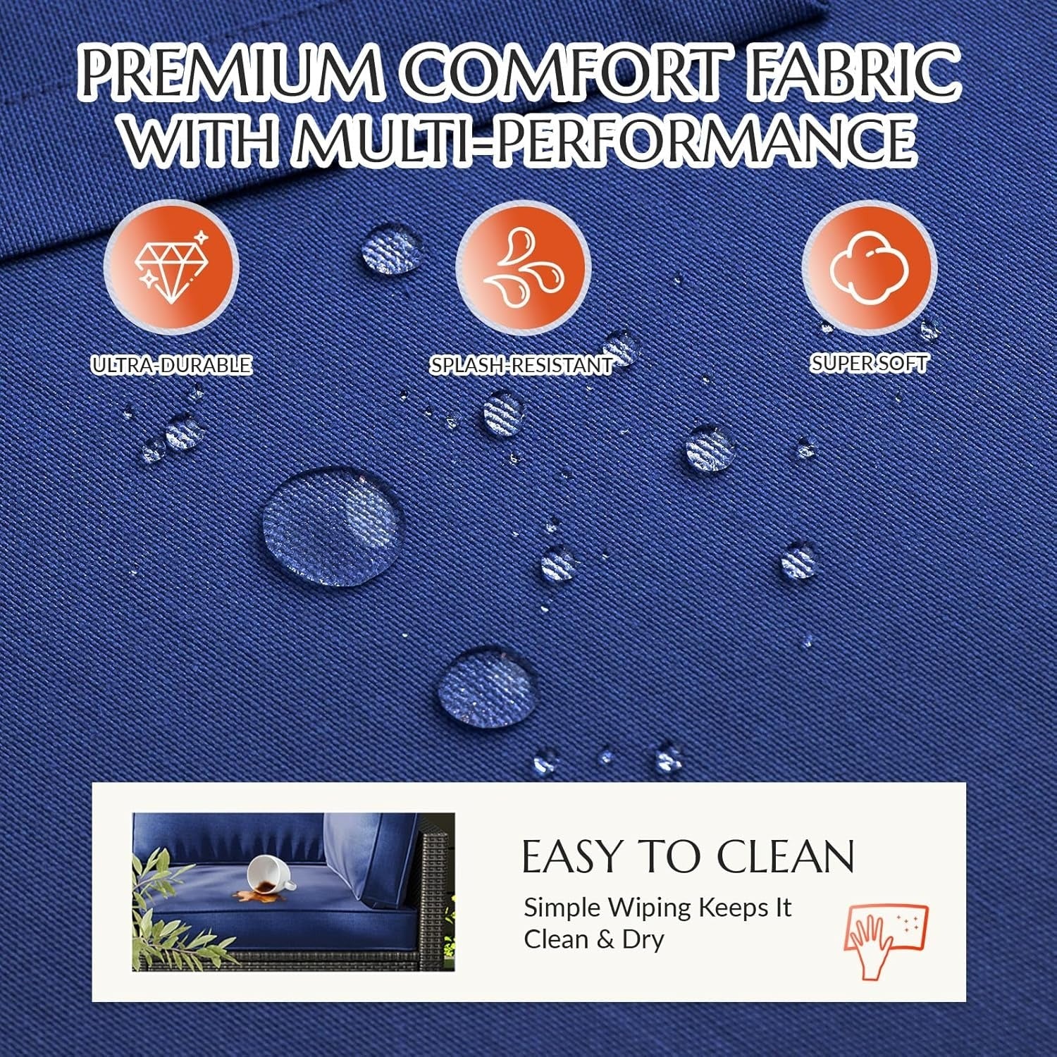 AECOJOY Outdoor Cushions for Patio Furniture 14PCS Outdoor Cushion Covers Replacement Washable with Zipper