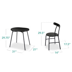 Best Choice Products 3 - Piece Modern Oval Dining Table Set, Small Kitchen Dinette W/ 2 Chairs - Black/Black