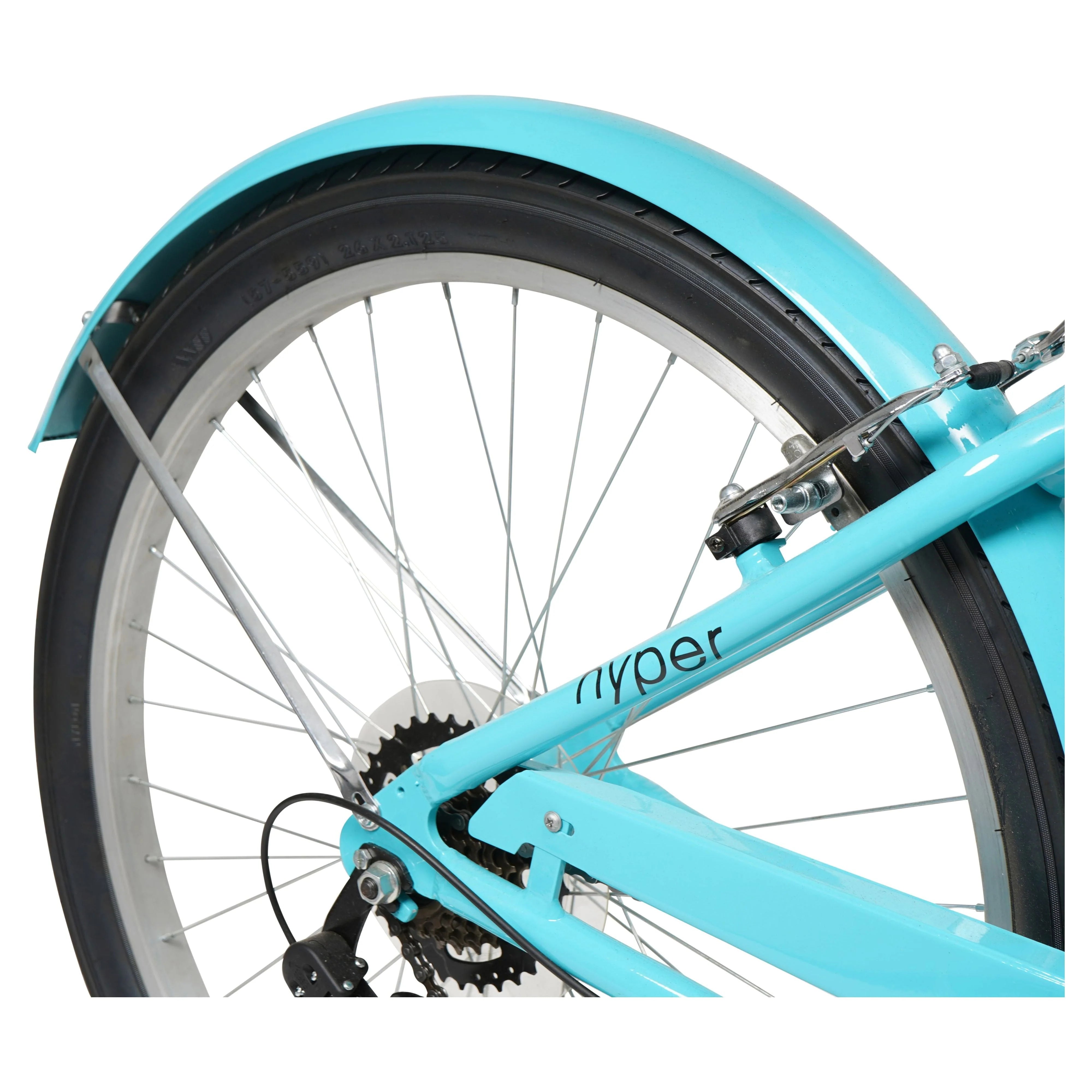 Hyper Bicycle 26" Woman'S Commute Bike with Basket, Neon Teal
