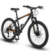 26 in Mountain Bike, Shimano 21 Speeds W/Mechanical Disc Brakes, High - Carbon Steel Frame, Suspension MTB Bikes Mountain Bicycle for Adult & Teenagers