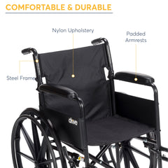 Silver Sport 1 Wheelchair with Full Arms and Swing Away Removable Footrest