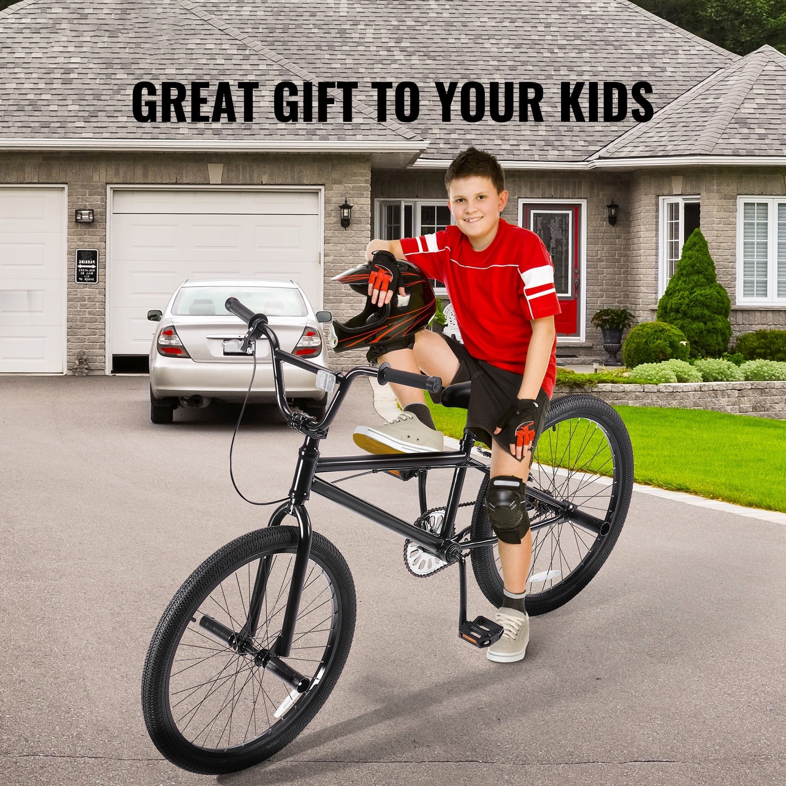 KFFKFF BMX Cycle, Freestyle Bike with 20 - Inch Wheels, BMX Racing Cycle with 360° Rotator and Four Pegs, Suitable for Novice to Skilled Riders, BMX Bikes for Teens and Adults