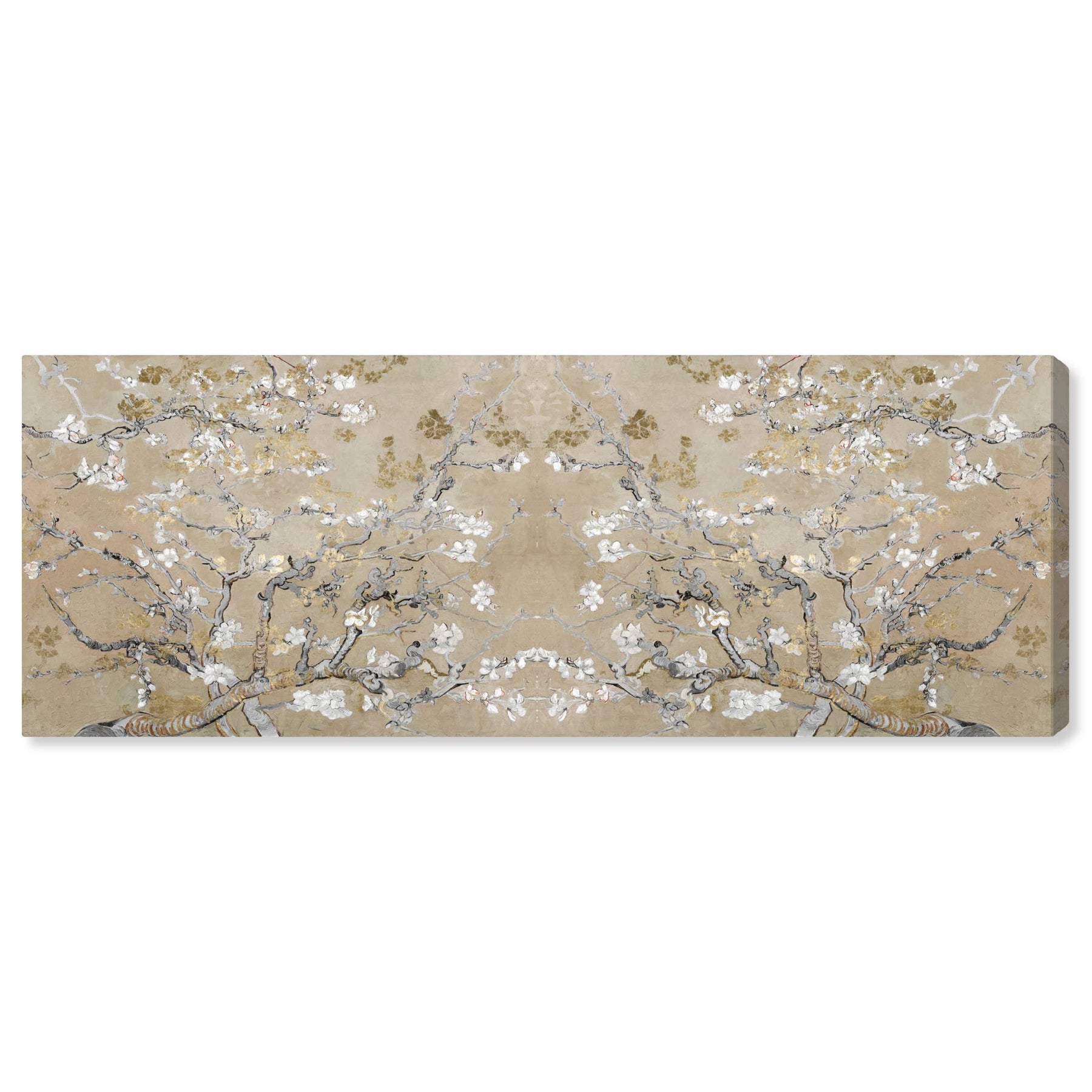 The Oliver Gal Artist Co. French 20 in x 54 in, Van Gogh in Gold Blossoms Inspiration Twin, Large Canvas Wall Art, Living Room, Gold