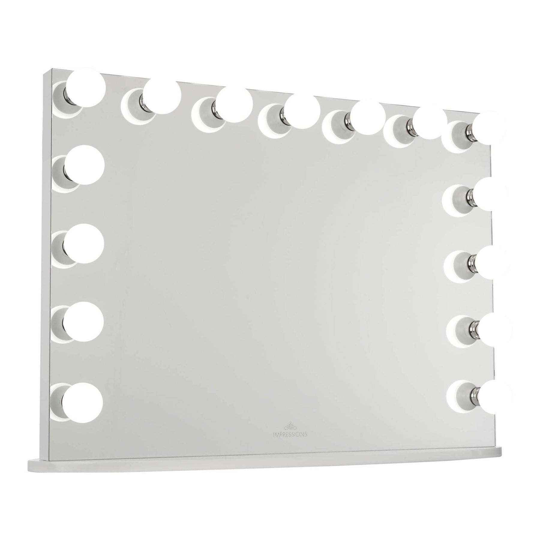 Hollywood Premiere Pro Makeup Mirror with 15 Frosted LED Bulbs Dressing Mirror with Standing Base Impressions Vanity �{ Company Finish: White
