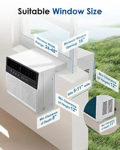 AECOJOY 10000 BTU Window Air Conditioner, Energy-Saving Window AC Unit, Cools up to 250 Sq. Ft.