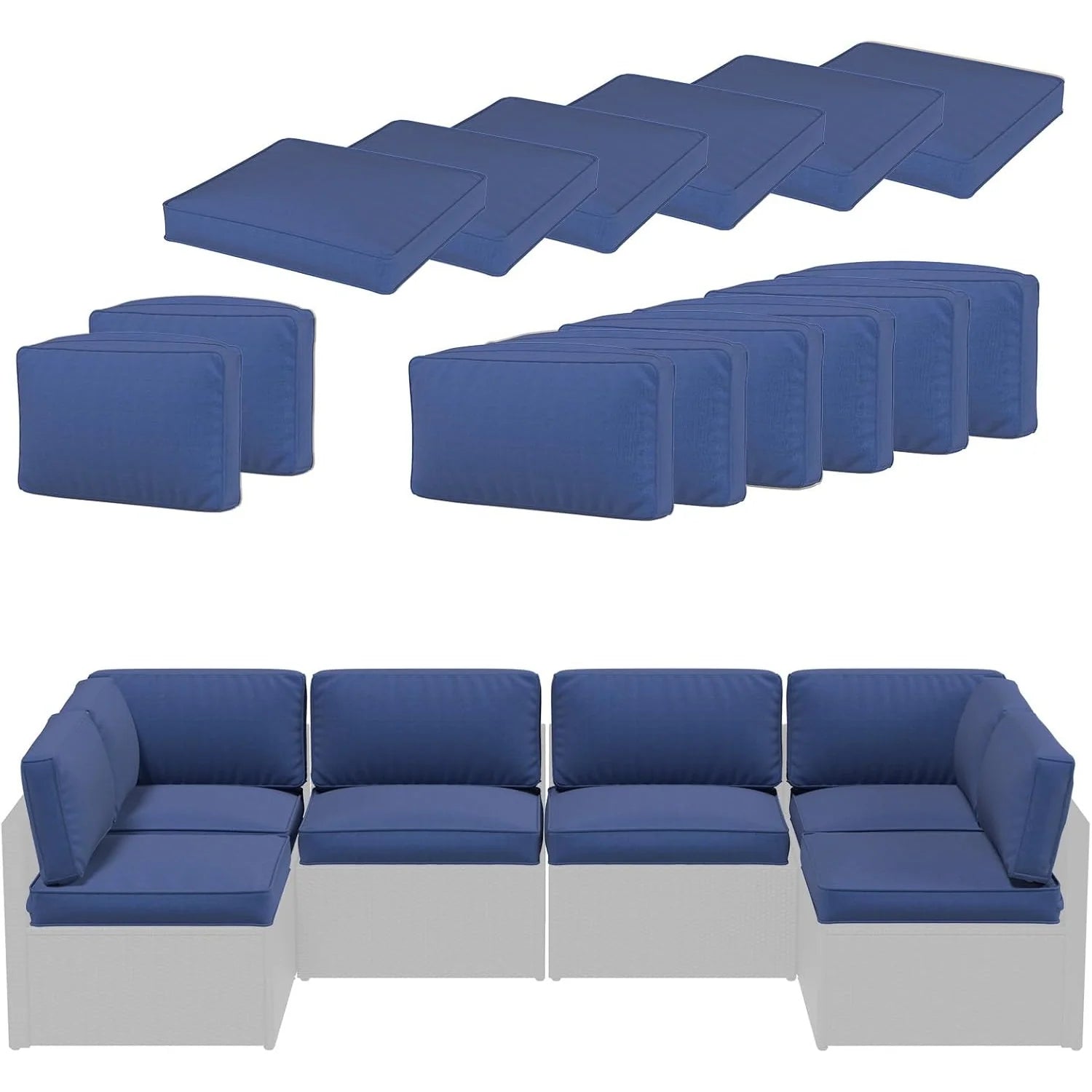 AECOJOY Outdoor Cushions for Patio Furniture 14PCS Outdoor Cushion Covers Replacement Washable with Zipper