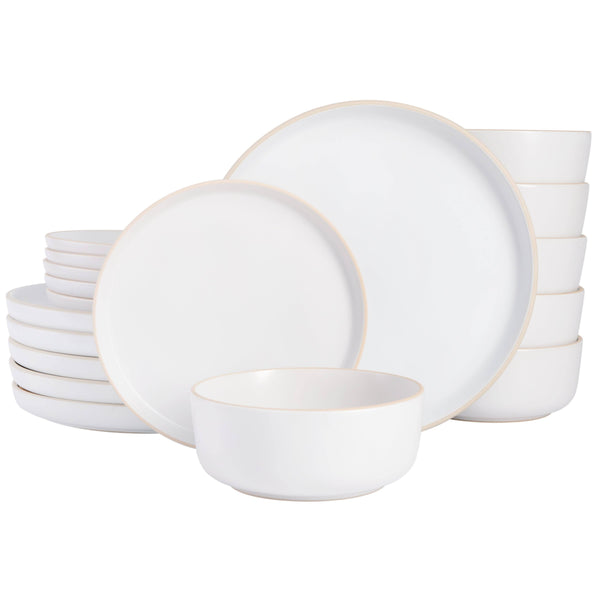Gibson Home Zuma 18-Piece Stoneware Dinnerware Set White