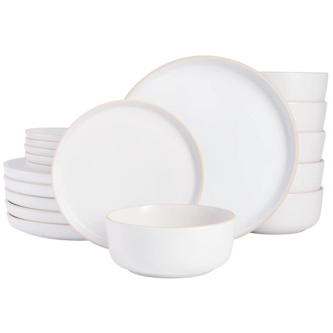 Gibson Home Zuma 18-Piece Stoneware Dinnerware Set White