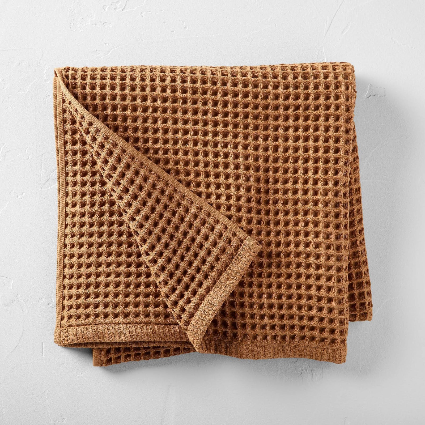Waffle Bath Towel Warm Brown - Casaluna