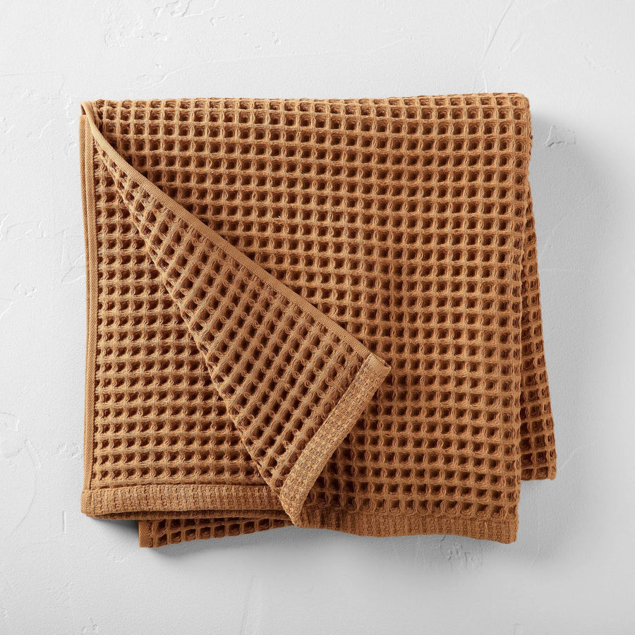 Waffle Bath Towel Warm Brown - Casaluna