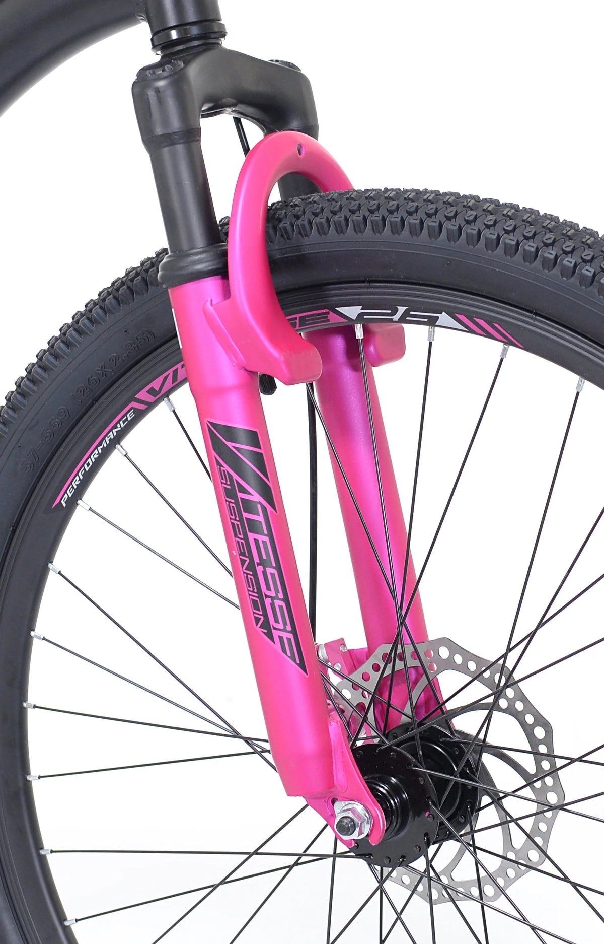 Kent Genesis Maeve Mountain Bike, 26" Wheels, Adults Ages 13+, Black and Pink