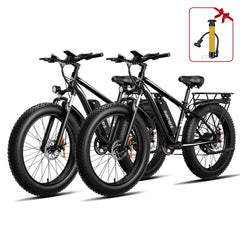 SUNTIBYE EB26 26" Fat Tire E Bike for Adults Set of 2, 1500W Electric Mountain Bikes, 28MPH Off - Road Ebike, 48V 15ah UL2849, Black