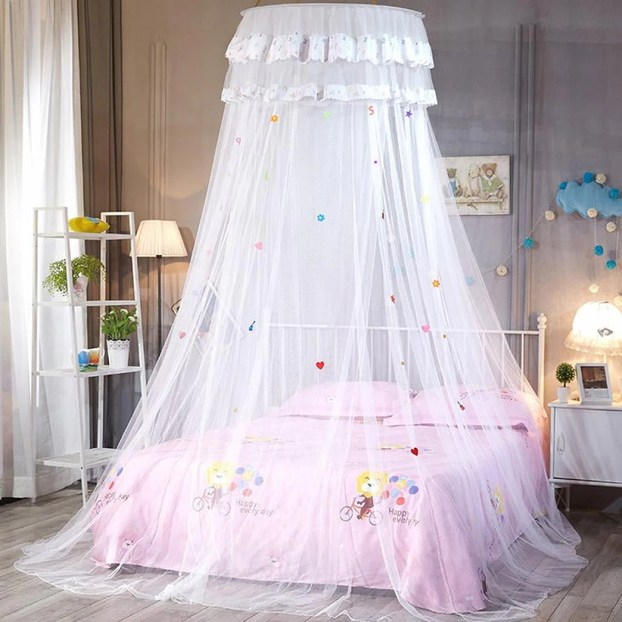 Mosquito NET, Elegant Bed Canopy Set Including Full Hanging Kit, Princess Garden Lace Bed Crown Net Bed Ideal for Indoors or Outdoors, Intended for a for Covering Beds, Cribs, Hammocks