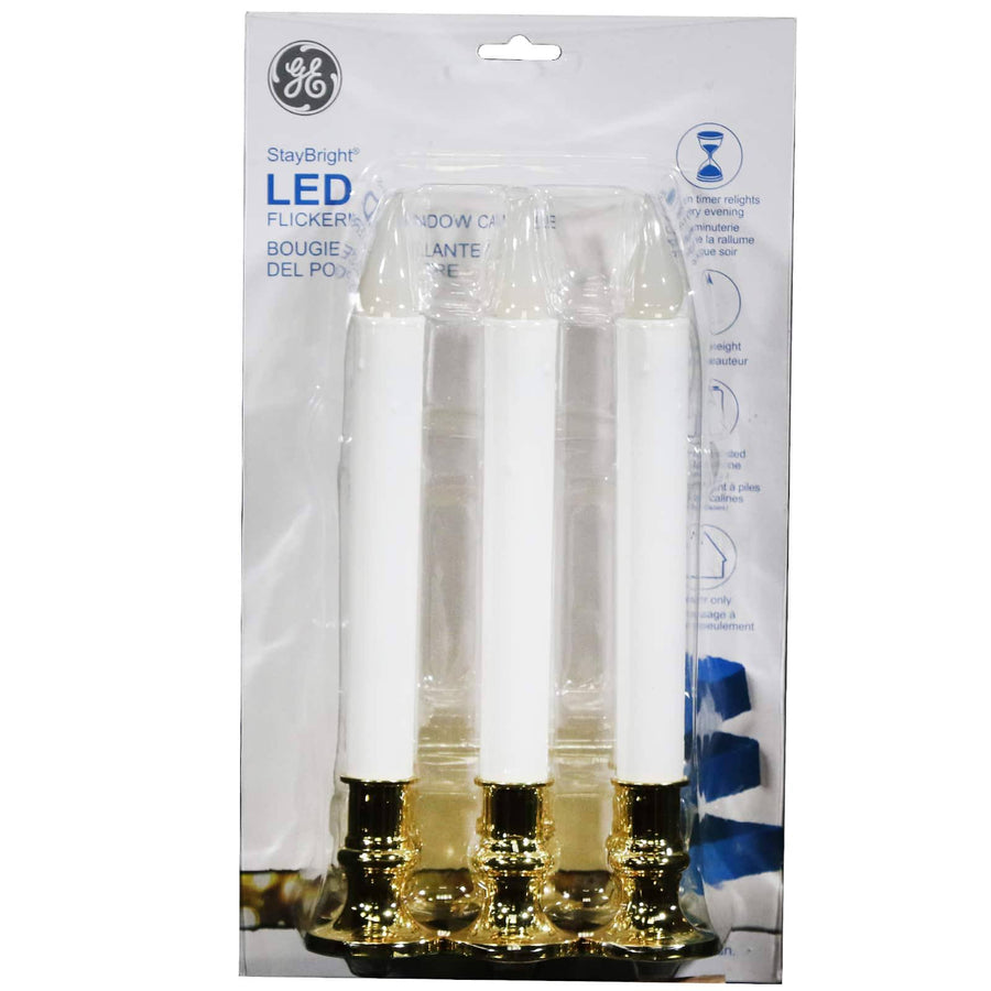 GE - Staybright LED Flickering Window Candles, 6-Pack
