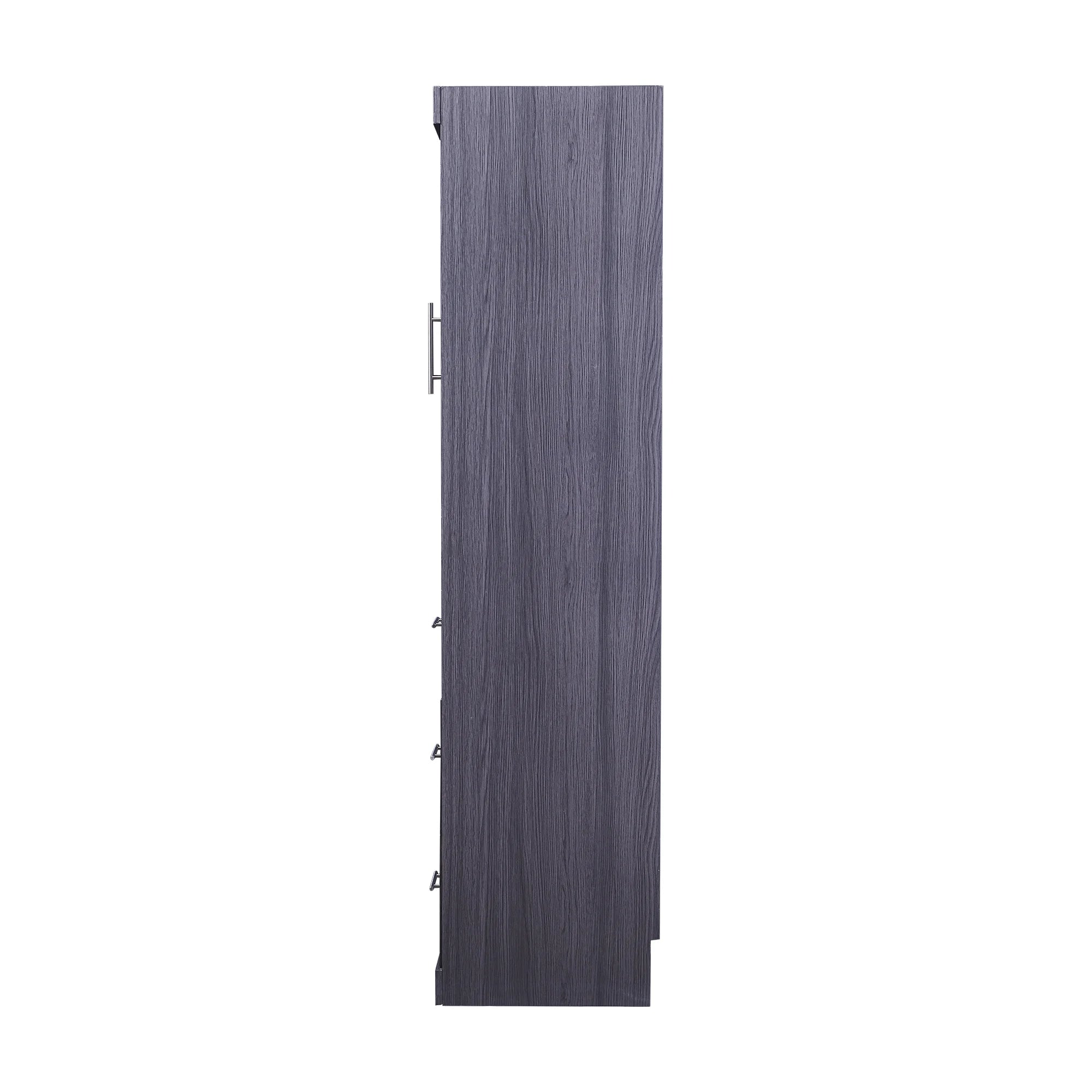 Euroco Wood Full Size Murphy Wall Bed with Wardrobe and Drawers for Living Room, Moveable Wardrobe and Drawers, Space - Saving & Easy Open and Close for Kids Teens Adults, Gray