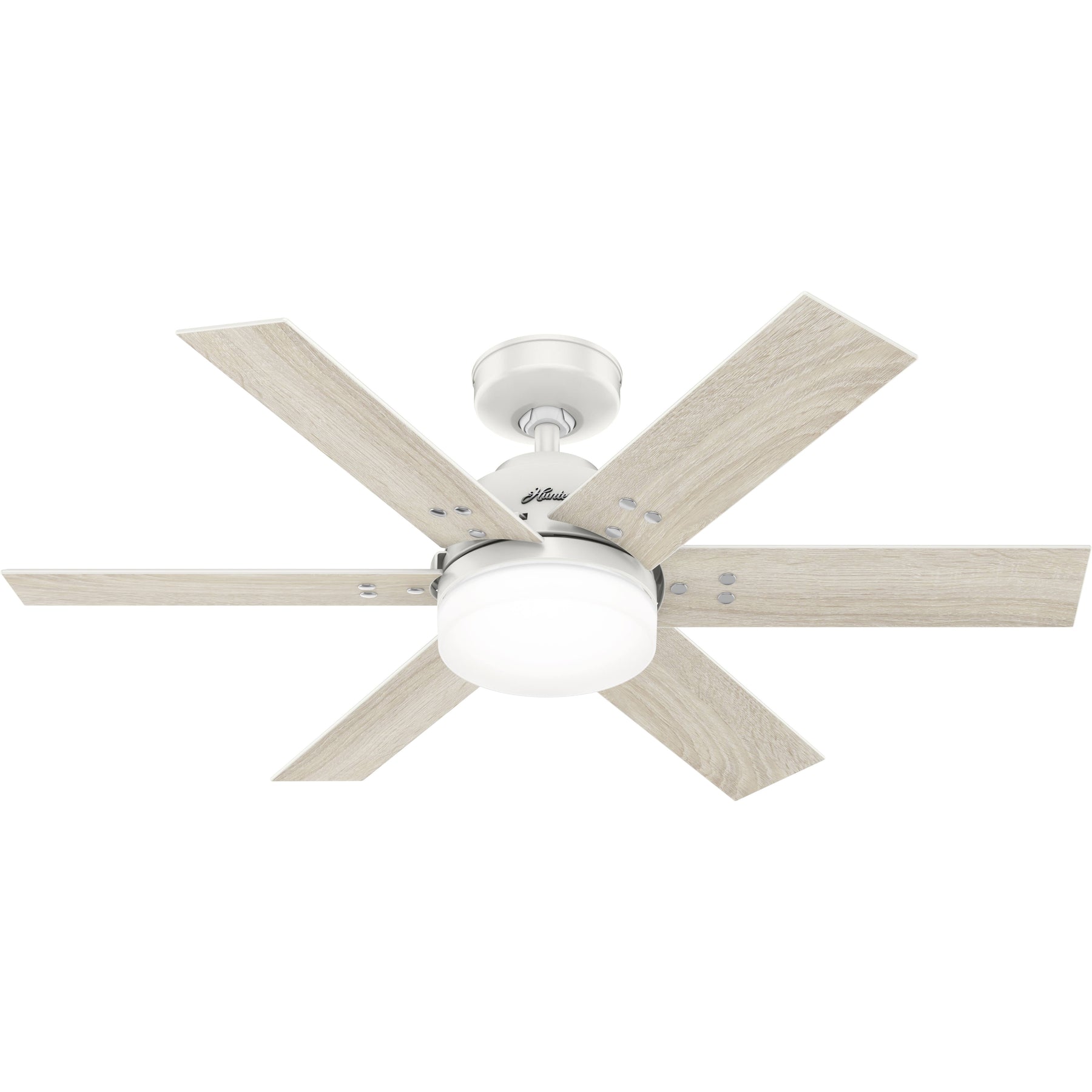 Hunter Pacer 44-in Fresh White LED Indoor Ceiling Fan with Light Remote