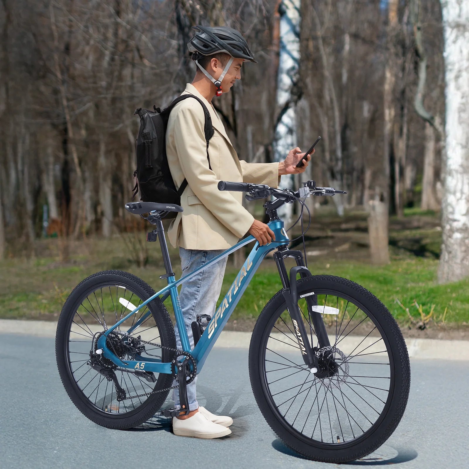 SPATIAL 24/26/27.5/29 in Mountain Bike, 8/21 Speed Lightweight Aluminum Magensium Frame Mountain Bicycle, Fits Men Women Teenagers Adult Disc Brake MTB Bicycle