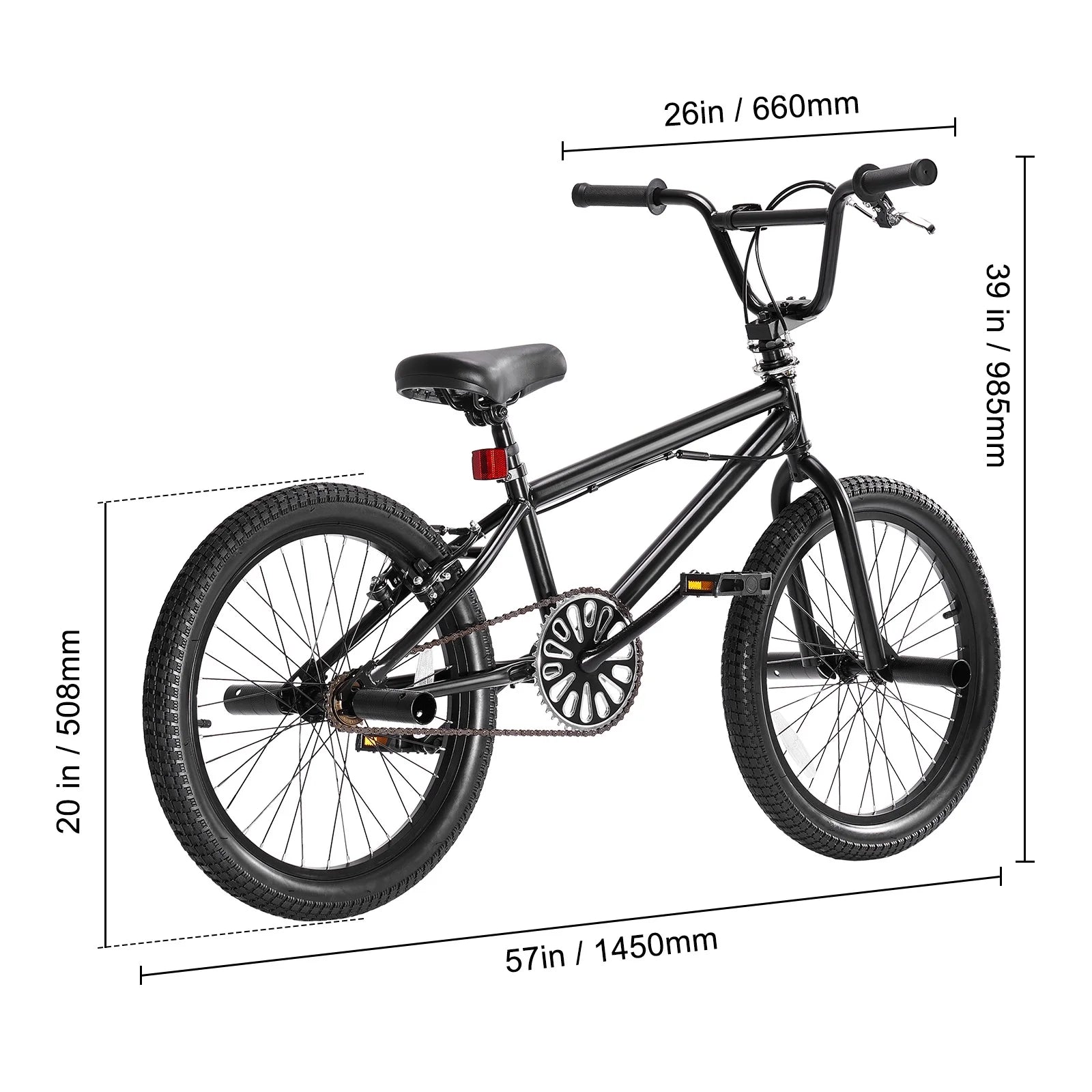 KFFKFF BMX Cycle, Freestyle Bike with 20 - Inch Wheels, BMX Racing Cycle with 360° Rotator and Four Pegs, Suitable for Novice to Skilled Riders, BMX Bikes for Teens and Adults