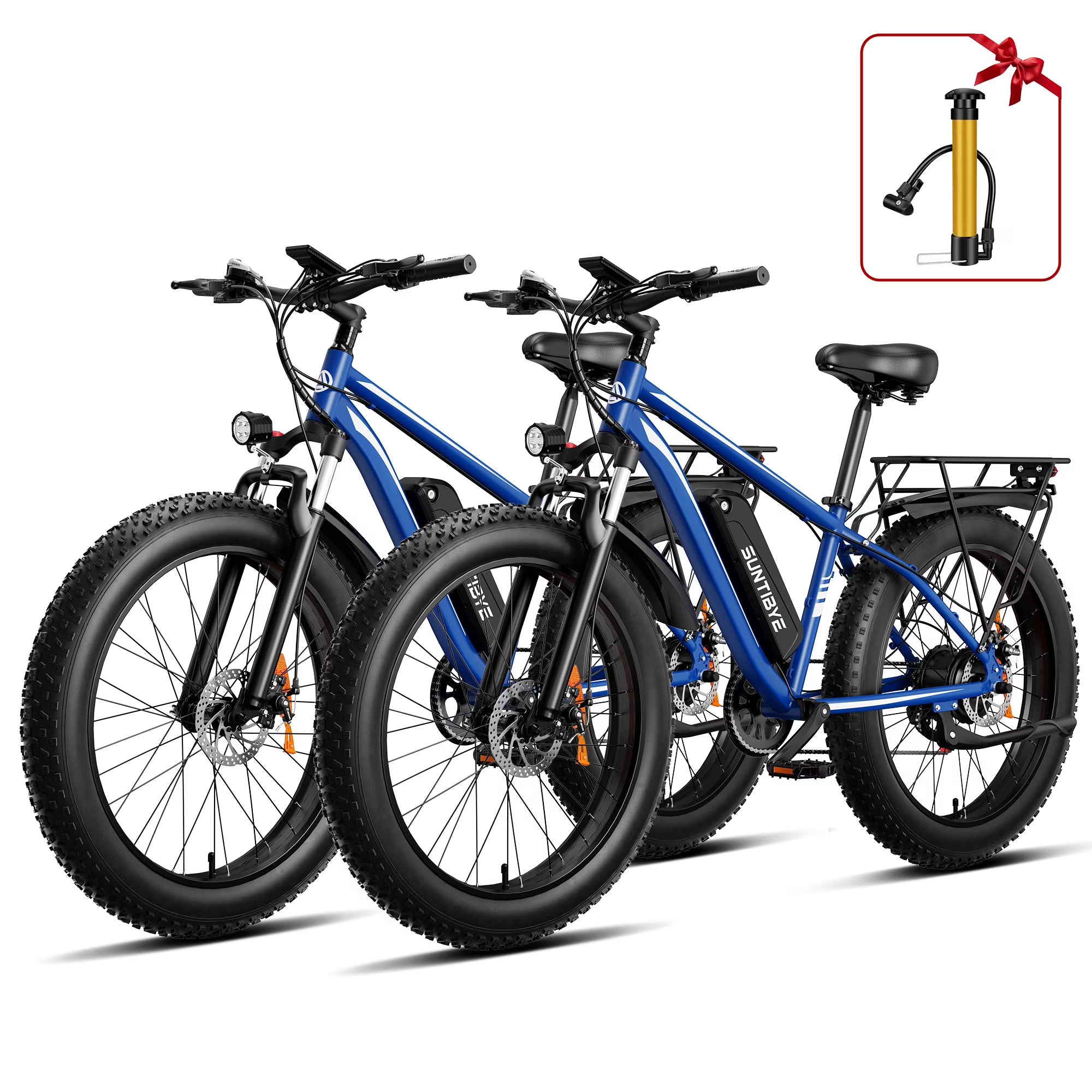 SUNTIBYE EB26 26" Fat Tire E Bike for Adults Set of 2, 1500W Electric Mountain Bikes, 28MPH Off - Road Ebike, 48V 15ah UL2849, Black