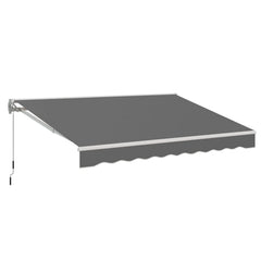 AECOJOY 13'×10' Manual Retractable Awning Sun Shade, Patio Awning Canopy
