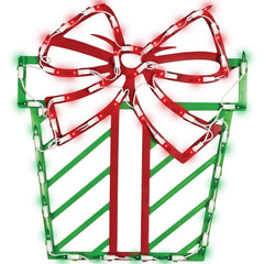 16" Lighted Red and Green Present Christmas Window Silhouette Decoration