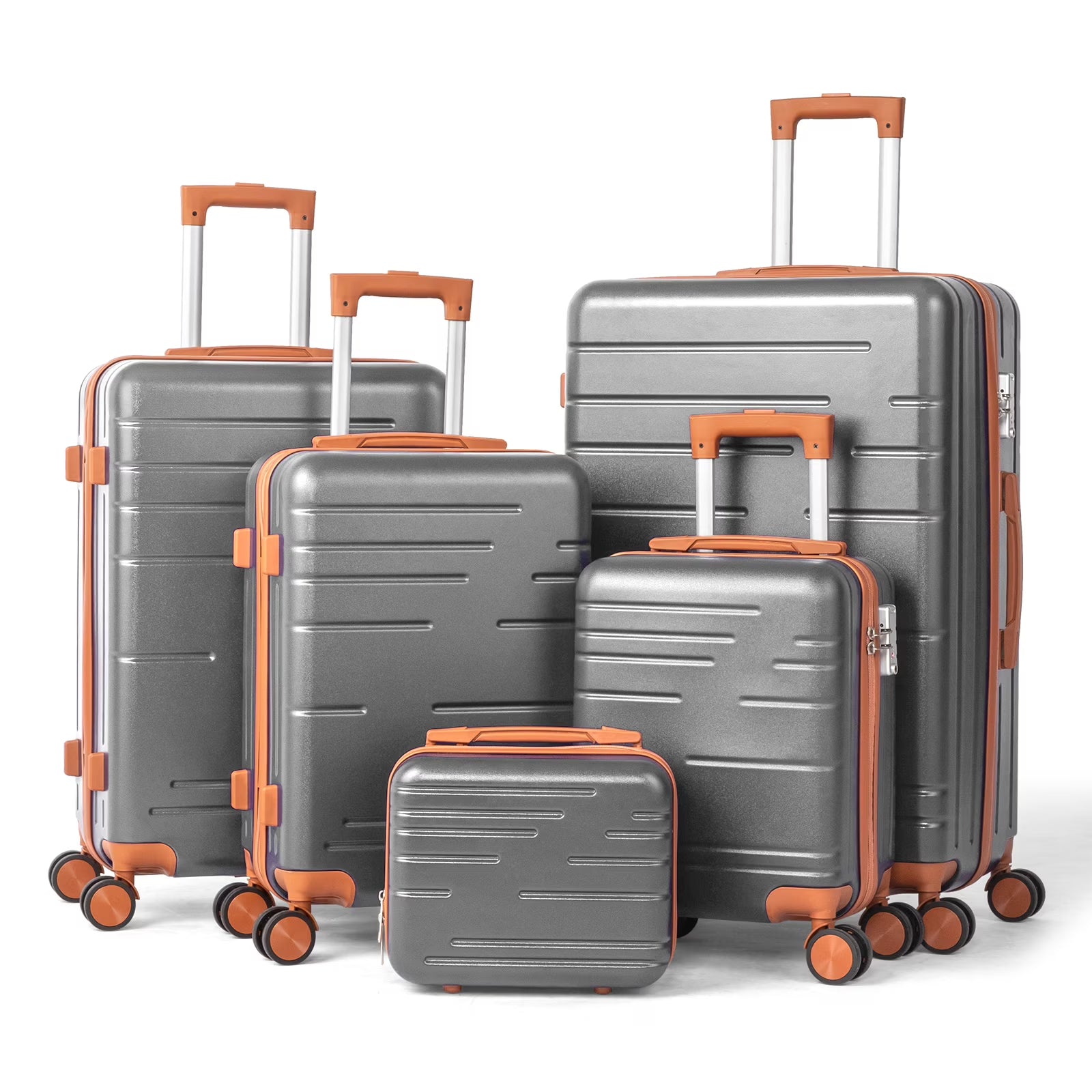 Zimtown Luggage 3 Piece Set Suitcase ABS Hardside Lightweight with TSA Lock Spinner Wheels, Beige