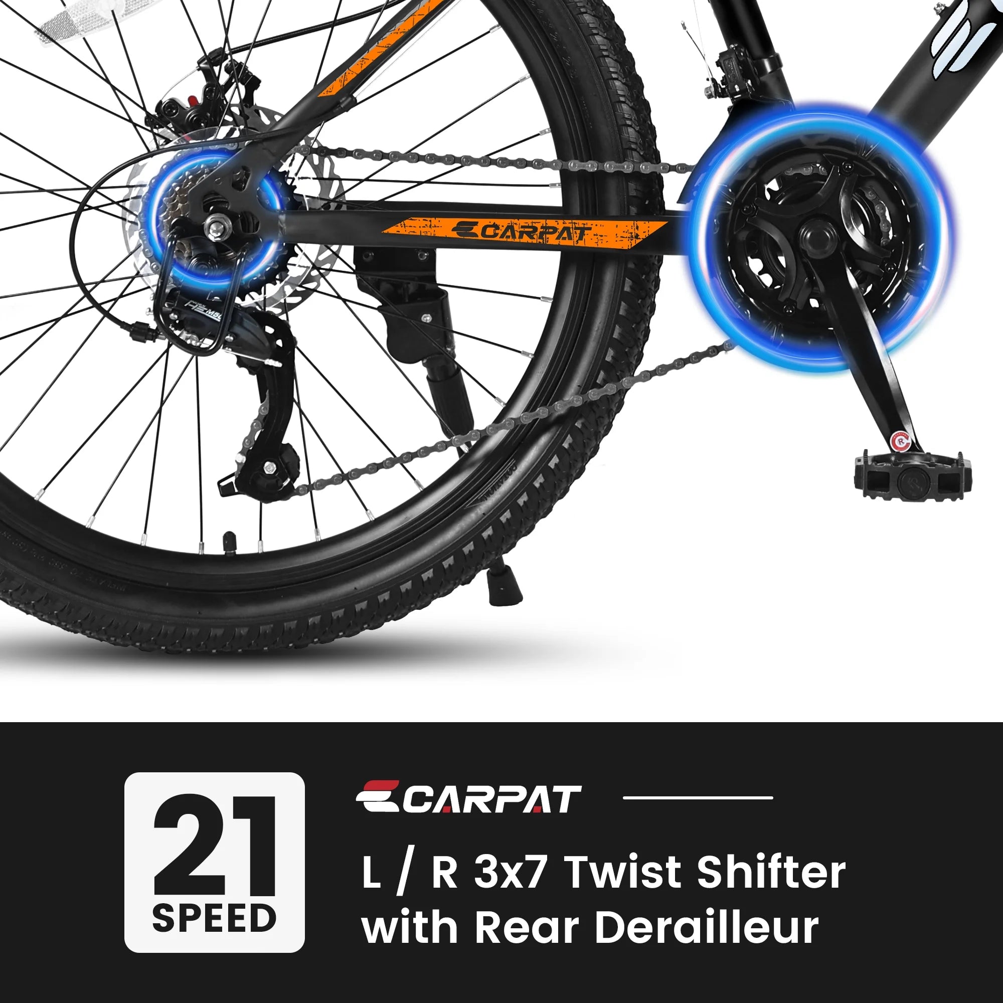26 in Mountain Bike, Shimano 21 Speeds W/Mechanical Disc Brakes, High - Carbon Steel Frame, Suspension MTB Bikes Mountain Bicycle for Adult & Teenagers